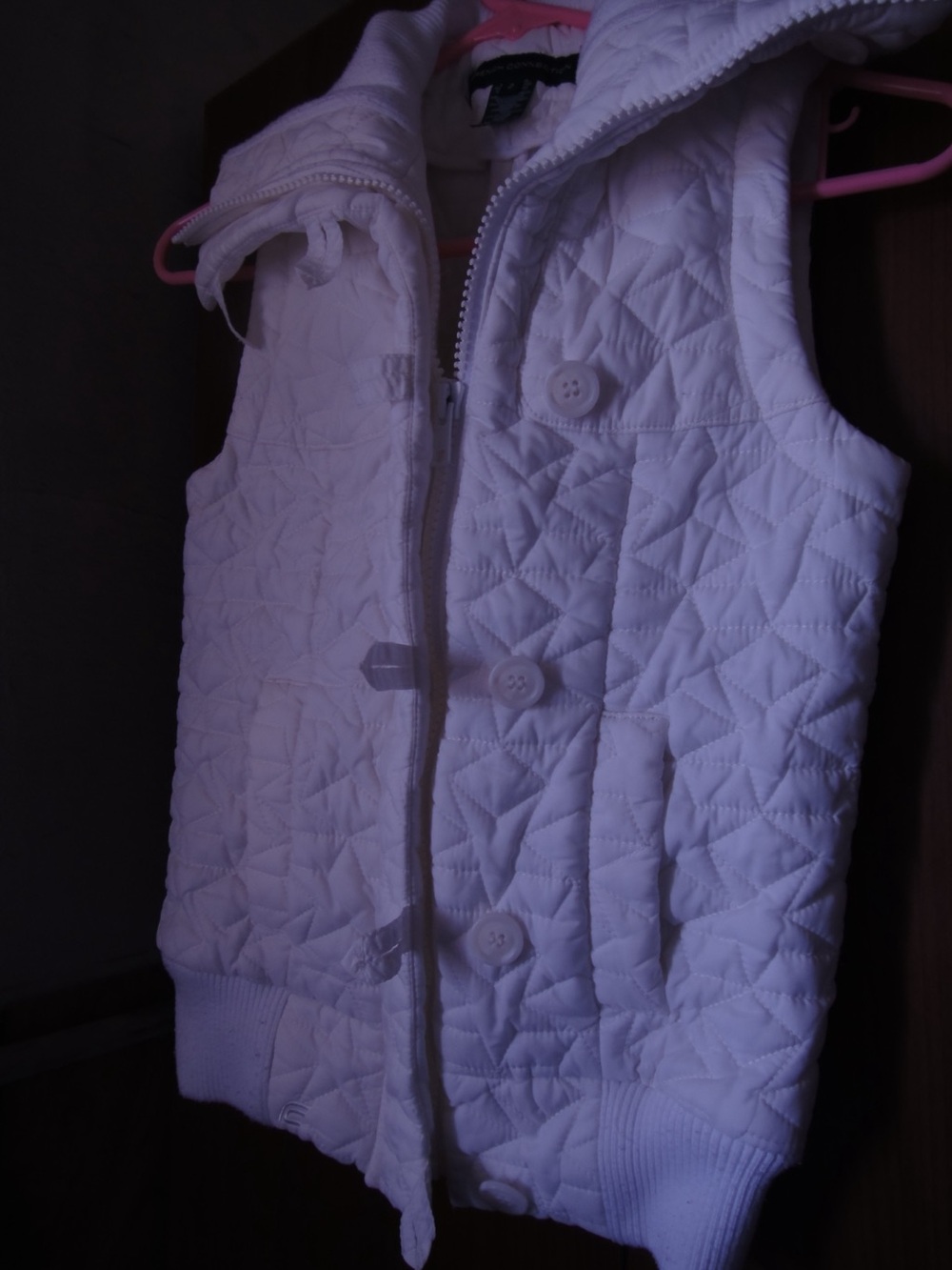French Connection White Quilted Vest